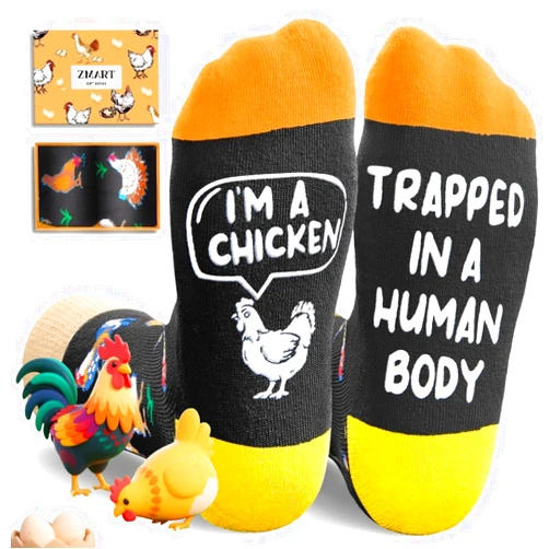 Zmart Animal Gifts for Men Women - Cute Penguin Duck Cat Chicken Socks for Teens