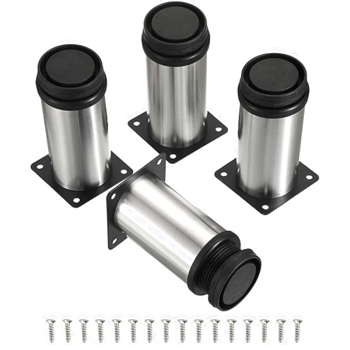 MIDOGAT 4 PCS Stainless Steel Furniture Legs Replacement Legs Adjustable Legs for Coffee Table Sofa Chair (4 Inch)