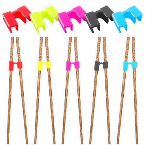 VILLPORT 10 Pairs Reusable Chopstick Helpers Chopsticks Hinges Connector Practice Chinese Chop Stick Training Chopsticks for Adults, Beginner, Trainers or Learner (Chopsticks Included)