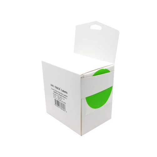 Infi-Touch Labels 3 Inch Round Permanent Color-Code Dot Stickers, 500 Sticker per Roll (Bright Green)