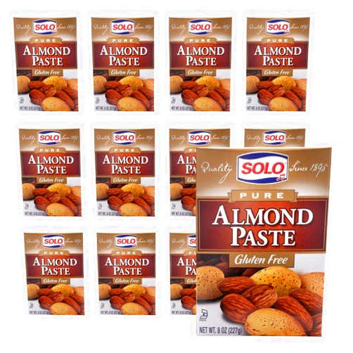 SOLO Almond Paste, 8oz (Pack of 12) | Gluten-Free, Kosher Certified
