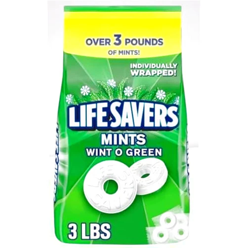 Generic Lifesavors Wint O Green Individually Wrapped Mints - Bulk 3.5lbs (Pack of 1)