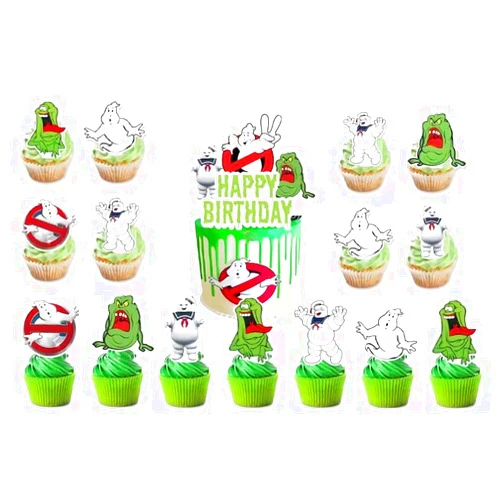 AQHOFSV 25 Pcs Ghost Cupcake Topper Picks –Ghost- Themed Cupcake Toppers Cake Topper for Birthday Party and Baby Shower