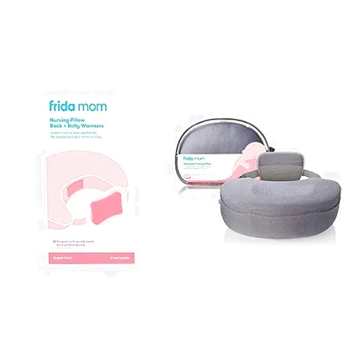 Frida Baby Frida Mom Adjustable Nursing Pillow with Nursing Pillow Back + Belly Warmers - for Mom + Baby Comfort During Nursing + Pumping