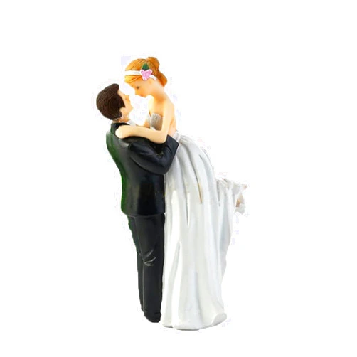 SCHOLMART Wedding Cake Toppers Bride and Groom, Wedding Party Cake Topper Figurines, Bridal Shower Decorations, Anniversary Party Cake Topper (Cheerful Bride & Groom) (Original)