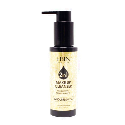 EBIN NEW YORK All About Clean 2-in-1 Makeup Removing Makeup Cleanser 3.38 oz | Gentle Face Cleanser, Toner & Eyes Makeup Remover | Rose essentials for All skin types | 24 hour flawless | Gel based formula