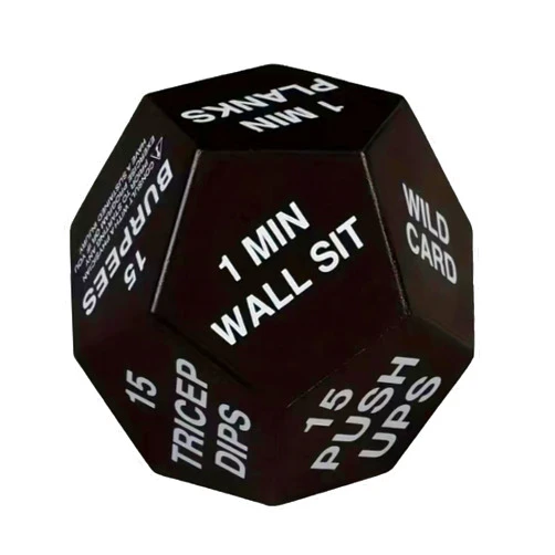 VEAREAR Exercise Dice, 12-Sided Workout Dice, Fitness Dice, Fun Home Gym Learning Game Accessories for Workout Group, Fitness & Exercise Classes (White (Easy))