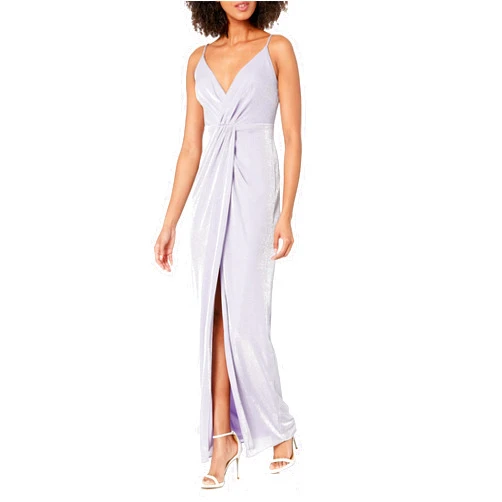 Aidan Mattox Women's V-Neck Lurex Knit Gown