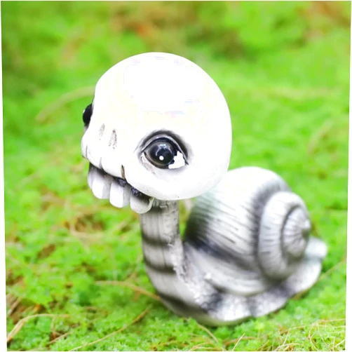 RoamReady Halloween Garden Snail Decor Figurine Skull,Skeleton Animal Halloween Decorations, Bobble Heads Skull Snail,Car Decor