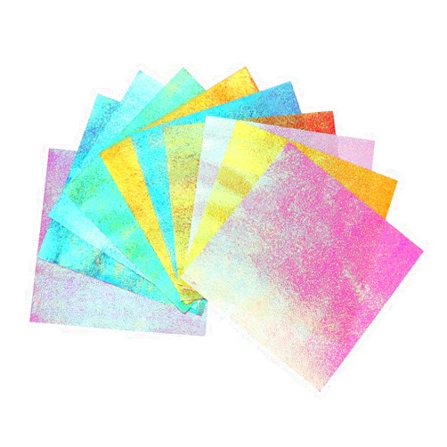 Milisten 100 Sheet Shiny Origami Paper - 10 Colors Square Iridescent Paper Origami Paper, Decoration Paper, Glitter Square Folding Paper for Kids Arts & Crafts Projects