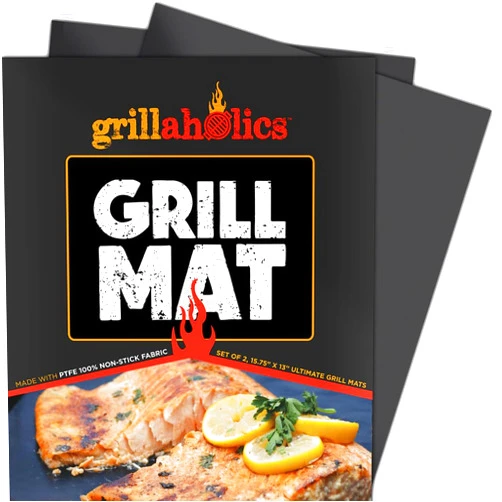Grillaholics Heavy Duty Grill Mats - Set of 2 BBQ Mats Built to Last - Make Grilling Easier & Keep Grates Looking New - The Perfect Grilling Gift