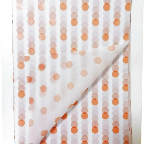 MORANTI Rose Gold Dots Bulk Tissue Paper Gift Wrap - 25 Sheets 19.7