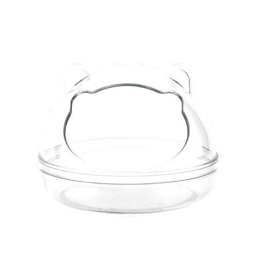 BEIDUOYANG Hamster Clear Bathroom Plastic Dry Bath Container Sauna Sand Box for Junior Chipmunks Mice Gerbil Easy to Clean Bathing Container for Hamster, Medium