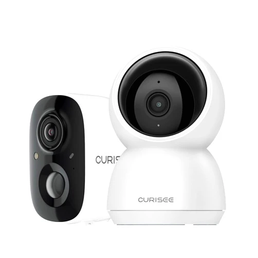 CURISEE Cameras for Home Security Outside- WiFi Surveillance Indoor/Outdoor, Security Cameras with Two-Way Audio, Clear Night Vision, Cloud/SD Storage