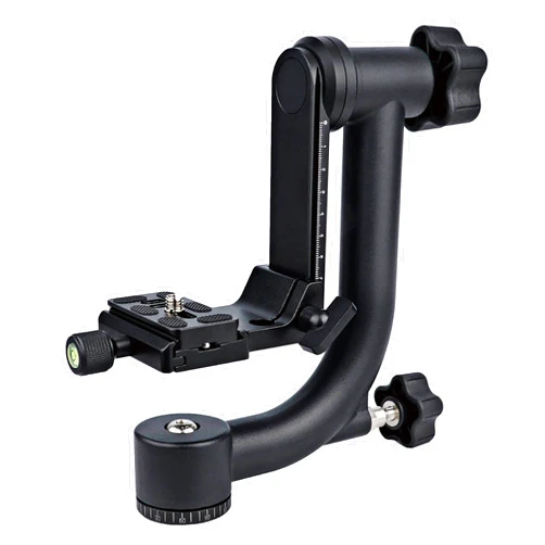 ANNSM Heavy Duty Tripod Gimbal Head Aluminum Alloy 360° Panoramic Gimbal with Arca-Swiss Standard 1/4'' Quick Release Plate and Bubble Level for DSLR Cameras with Telephoto Lenses up to 40 lbs/18 Kgs