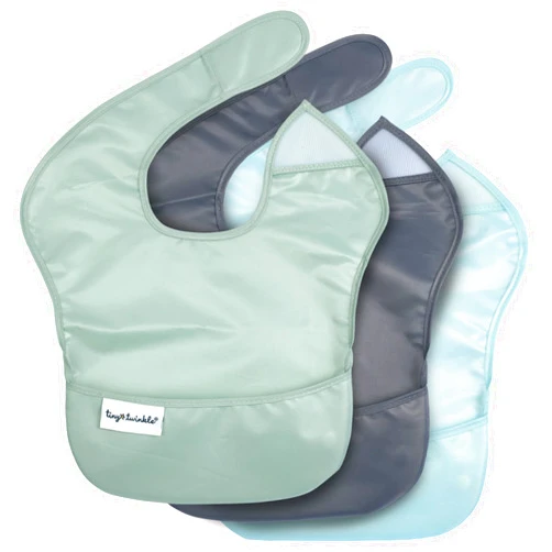 Tiny Twinkle Mess-Proof Baby Bib - Waterproof Bib for Baby Boy or Girl - PFAS, PVC, BPA, Phthalate Free - Baby Food Bibs