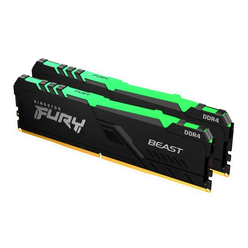 Kingston Fury Beast RGB 16GB (2x8GB) 3200MT/s DDR4 CL16 Desktop Memory Kit of 2 KF432C16BBAK2/16