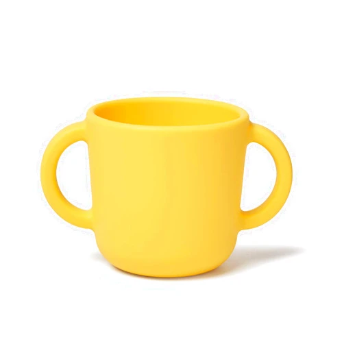 Catii Silicone Training Cup for Infants, Toddler Learning Cup with Two Handles, Baby Open Cup 5oz, 6months+ (yellow)