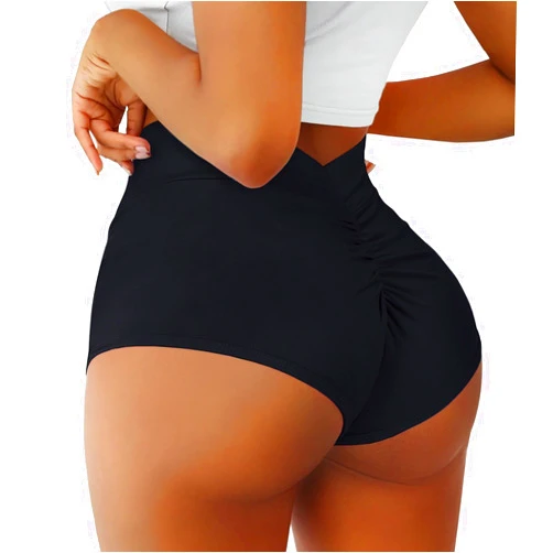 Boudaner Women's High Waist Yoga Booty Shorts V Back Scrunch Gym Workout Spandex Dance Hot Pants Butt Lifting Rave Bottoms