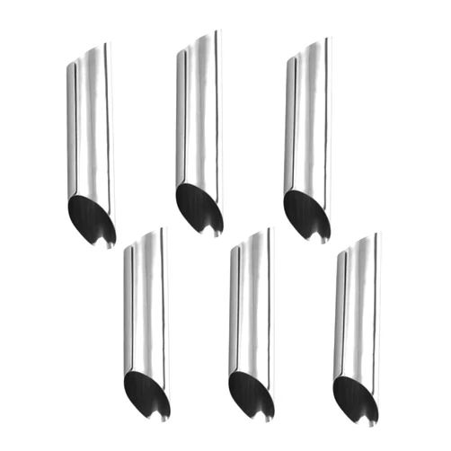 WHTCHSU Cannoli Tubes, 5 inch Large Stainless Steel Cannoli Forms Non-stick cream horn Danish Pastry Molds for Croissant Shell Cream Roll Pack of 6