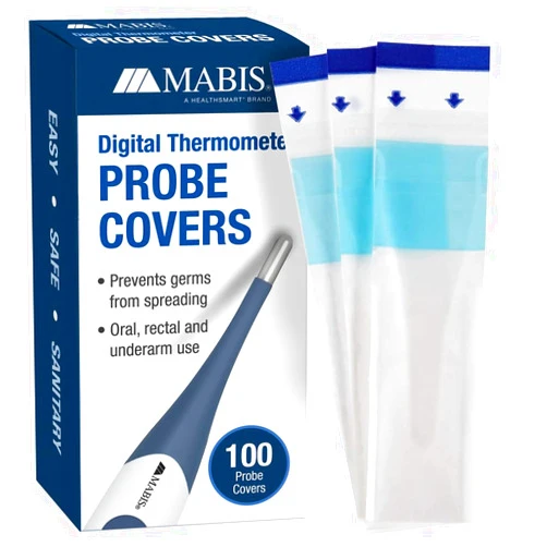 MABIS Disposable Probe Covers for Digital Thermometers, Box of 100, FSA Eligible, Can be Used Orally, Rectally or Under the Arm