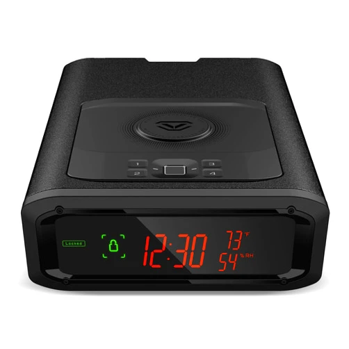 VAULTEK Smart Station™ Biometric Smart Safe with Built-in Wireless Phone Charger + Auto Open Drawer + Bluetooth Safe Management (Covert Black)
