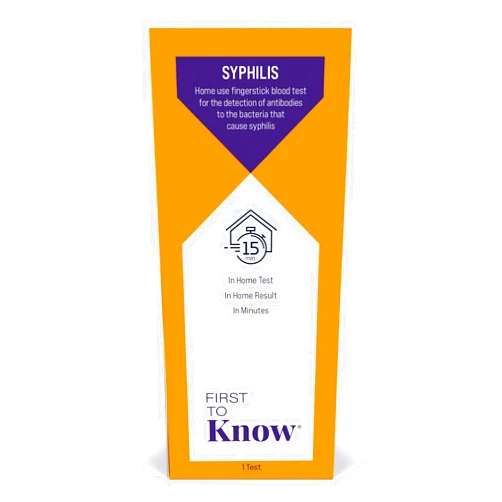 First To Know® Syphilis Test, in Home Fingerstick Blood Test with in Home Result in 15 Minutes, Discrete, Lab Accurate Testing (1 Test)