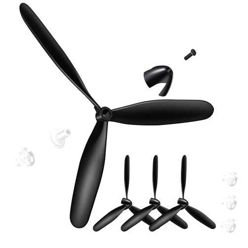 Outus 3 Sets Spare RC Plane Propellers 3 Blade Propeller Compatible with 761-11 BF109 Remote Control Radio Controlled Airplane Carbon Fiber Nose Cone with Savers and Adapters
