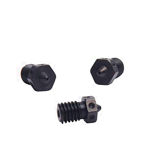 POLISI3D 4pcs Hardened Steel Nozzles V6 Nozzle 0.4mm for 1.75mm V6 Hotend Prusa i3 MK3 MK3S Anycubic Mega 3D Printer Printing PEI PEEK or Carbon Fiber Filament use(4x0.4mm)