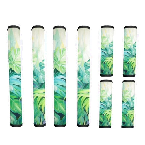 Maiyoinou Refrigerator Door Handle Covers Set of 8, Antiskid Protector for Fridge Oven Dishwasher Keep Your Kitchen Appliance Clean from Liquid Smudges Food Stains, Green Monstera Leaf