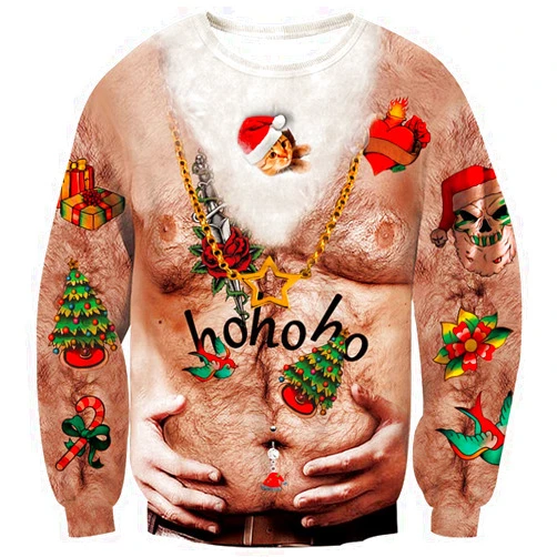 Goodstoworld Mens/Womens Ugliest Christmas Sweatshirt 3D Unique Hilarious Graphic Pullover Shirt S-4XL