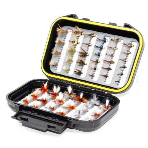 Outdoor Planet 24/36/50/66 Premium Hand Tied Fly Fishing Flies Assortment | Waterproof Fly Boxes | Dry, Wet, Nymphs, Streamers, Wooly Buggers, Terrestrials | Trout, Bass Lure Set, Kit, Gift