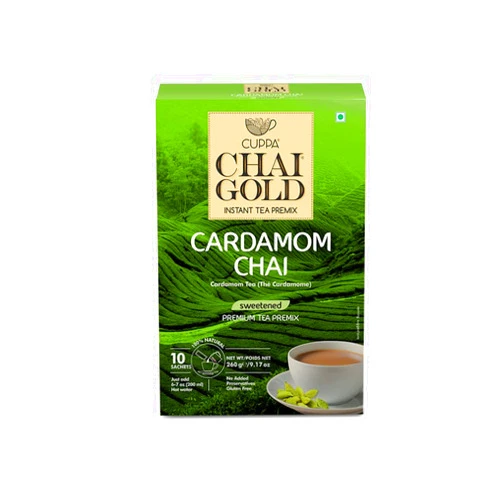 Cuppa Chai Gold Cardamom Chai | Sweetened Version | Pack of 1 (10 Count)