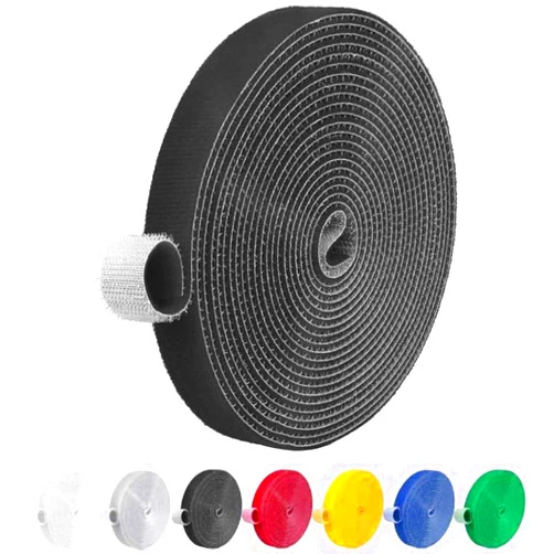 IFNOW 32FT Reusable Fastening Tape Cable Ties Double-Sided Hook-and-Loop Cable Management Tape Strength and Durability 0.4''/Width (Black, 0.4''/32FT,1PCS)