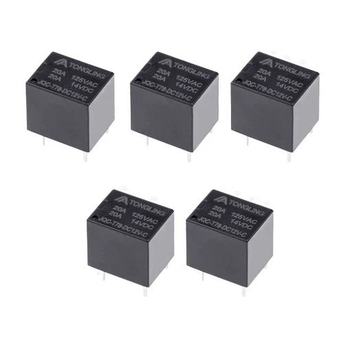 uxcell 5 Pcs JQC-T78-DC12V-C DC 12V Coil SPDT 5 Pin PCB Electromagnetic Power Relay