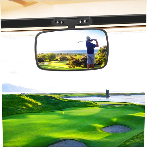 Xislet No-Drilling Required Golf Cart Magnetic Rear View Mirrors Universal Compatible with Ez Go, Club Car, Yamaha Extra Wide Panoramic Center View Mirrors
