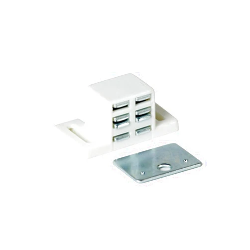 BCTC Extra Strong, High Magnetic Catch (4 Pk) - White/Nickel - Magnetic Cabinet Catches