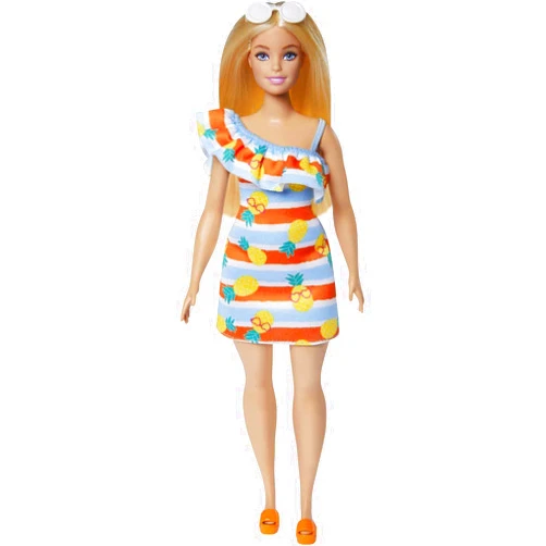 Barbie Loves the Ocean Doll with Blonde Hair Wearing Floral Sundress & Accessories, Fashion Doll & Clothes Made from Recycled Plastics