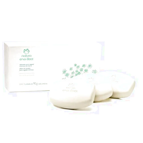 Natura - Linha Erva Doce - Sabonete Puro Vegetal Cremoso em Barra 3 x 90 Gr - (Natura - Fennel Collection - Creamy Pure Vegetable Bar Soap (3 x Net 3.17 Oz))