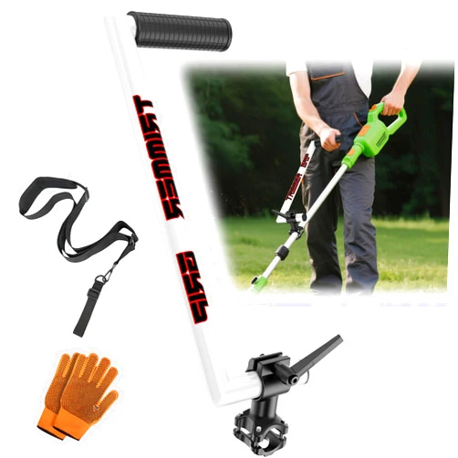 NFie Upgraded Weed Eater Handle, String Trimmer Handle Extension Back Saver, Ergonomic Weed Wacker Grip with Adjustable Shoulder Strap and Gloves for Lawn Care, Landscaping, Yard Trimming
