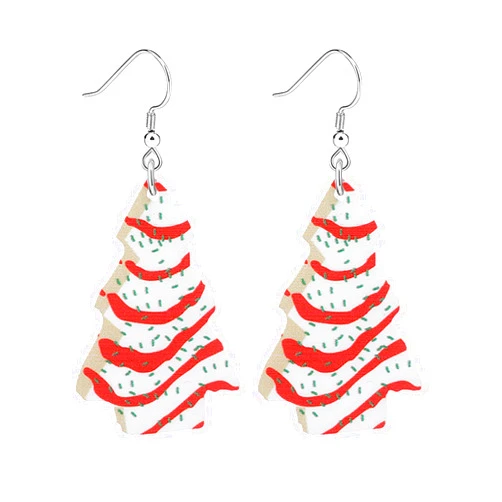 Dreuyet Christmas Earrings - Cute Colorful Acrylic Santa Claus Tree Gingerbread Men & Cat Dinosaur Designs - Perfect for Xmas, New Year & Holiday Parties