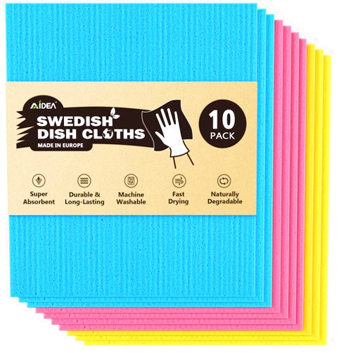 AIDEA Swedish Dish Cloth-10PK, Swedish Dishcloths for Kitchen, Reusable Paper Towels Washable, Sponge Cloths Kitchen, Absorbent Dish Rags, Swedish Towels Kitchen Cloth, Eco-Friendly -7