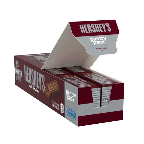 HERSHEY'S Milk Chocolate Snack Size, Candy Bars, 0.45 oz (25 Pieces)