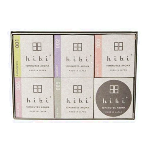 Hibi Gift Box 5 Assorted Fragrances (Lemongrass, Lavender, Ylang Ylan, Tea Tree, Geranium)
