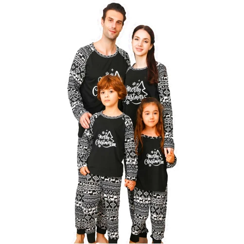 Onancehim Christmas Pajamas Set for Family, Funny Matching Christmas Elements Printed Pjs Sets Xmas Pajama for Adults