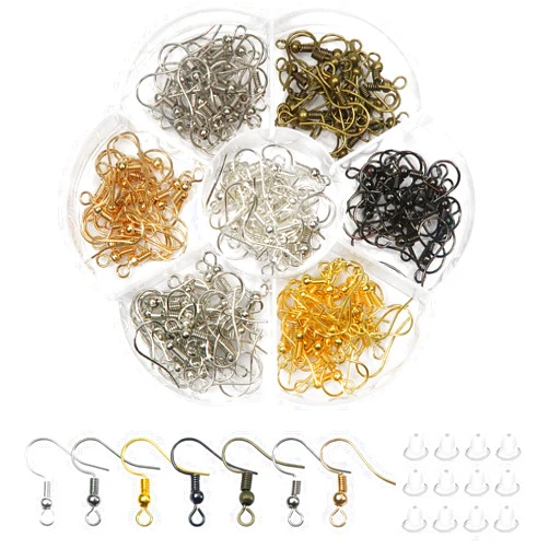 TOAOB THE ONE AND ONLY BABY TOAOB 140pcs Earring Hooks Hypoallergenic 925 Sterling Silver Fish Hooks Ear Wires with Ball and Coil 7 Colors 18mm Earring Parts with Earring Backs for DIY Jewelry Making