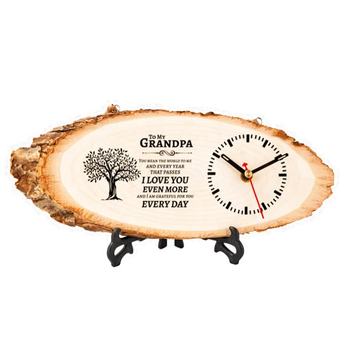 BeauGift Grandpa Gifts, Wooden Clock Birthday Gifts for Granddad from Grandkid Grandson Best Grandfather Ever Gifts to My Gramps Pops Opa Granddaddy