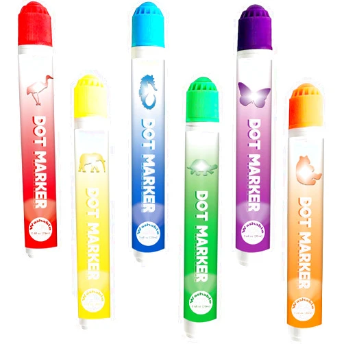 Blimark Bingo Daubers Washable Dot Markers 6 Vibrant Colors Non-Toxic Acid-Free 120ml No Mess Leak-Proof Mini Bingo Dobbers for Bingo Games Art Projects Clearance