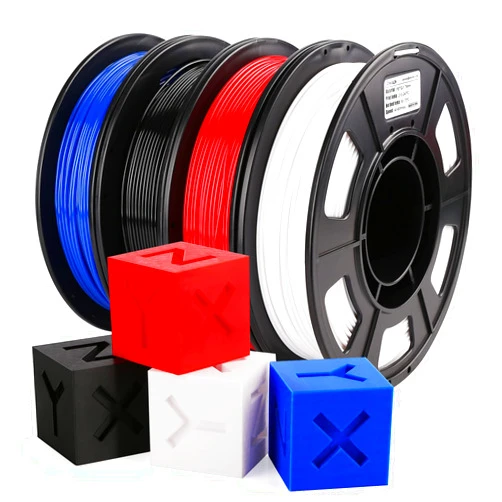 AMOLEN PETG Filament 1.75mm,PETG 3D Printer Filament,PETG Bundle,Black,White,Red,Blue Filament,3D Printing Filament Bundle,250g X 4 Spools 4 Colors Multi Color Bundle