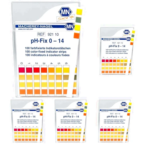Macherey-Nagel 92110 0-14 pH Indicator Strips 100/Box (Pack of 5)